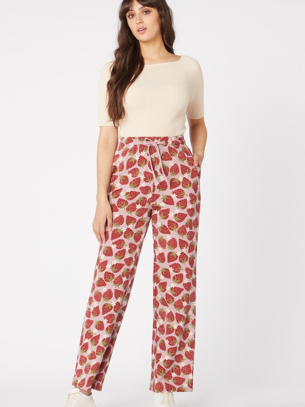 Princess Highway Pink Strawberry Print Joggers, AUS10/US6